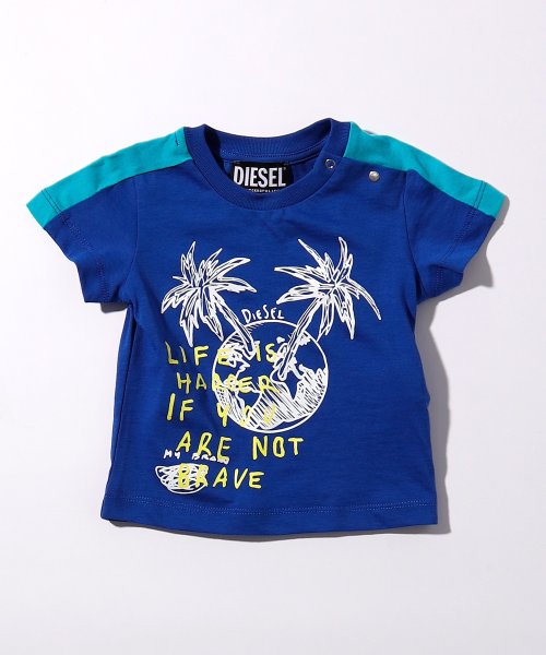 DIESEL(DIESEL)/DIESEL(ディーゼル)Baby グラフィックデザイン半袖Tシャツカットソー/ブルー