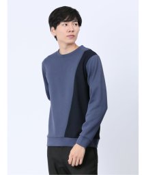 TAKA-Q(タカキュー)/SOFT CUSHION パネル切替 クルーネックトレーナー 長袖 メンズ Tシャツ カットソー カジュアル インナー ビジネス ギフト プレゼント/ブルー