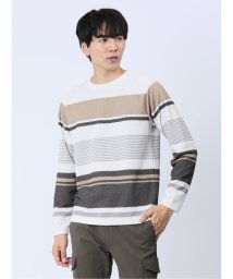 TAKA-Q/ポップコーンボーダー クルーネック 長袖 メンズ Tシャツ カットソー カジュアル インナー ビジネス ギフト プレゼント/505478372