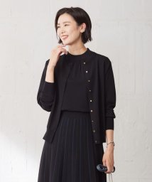 J.PRESS LADIES（LARGE SIZE）(J．プレス　レディス（大きいサイズ）)/【洗える】レーヨンエリートストレッチ クルーネック カーディガン/ブラック系