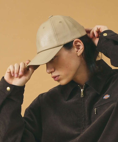 ABAHOUSE(ABAHOUSE)/【RUBEN/ルーベン】FAKE LEATHER CAP/フェイクレザーキャップ/ベージュ