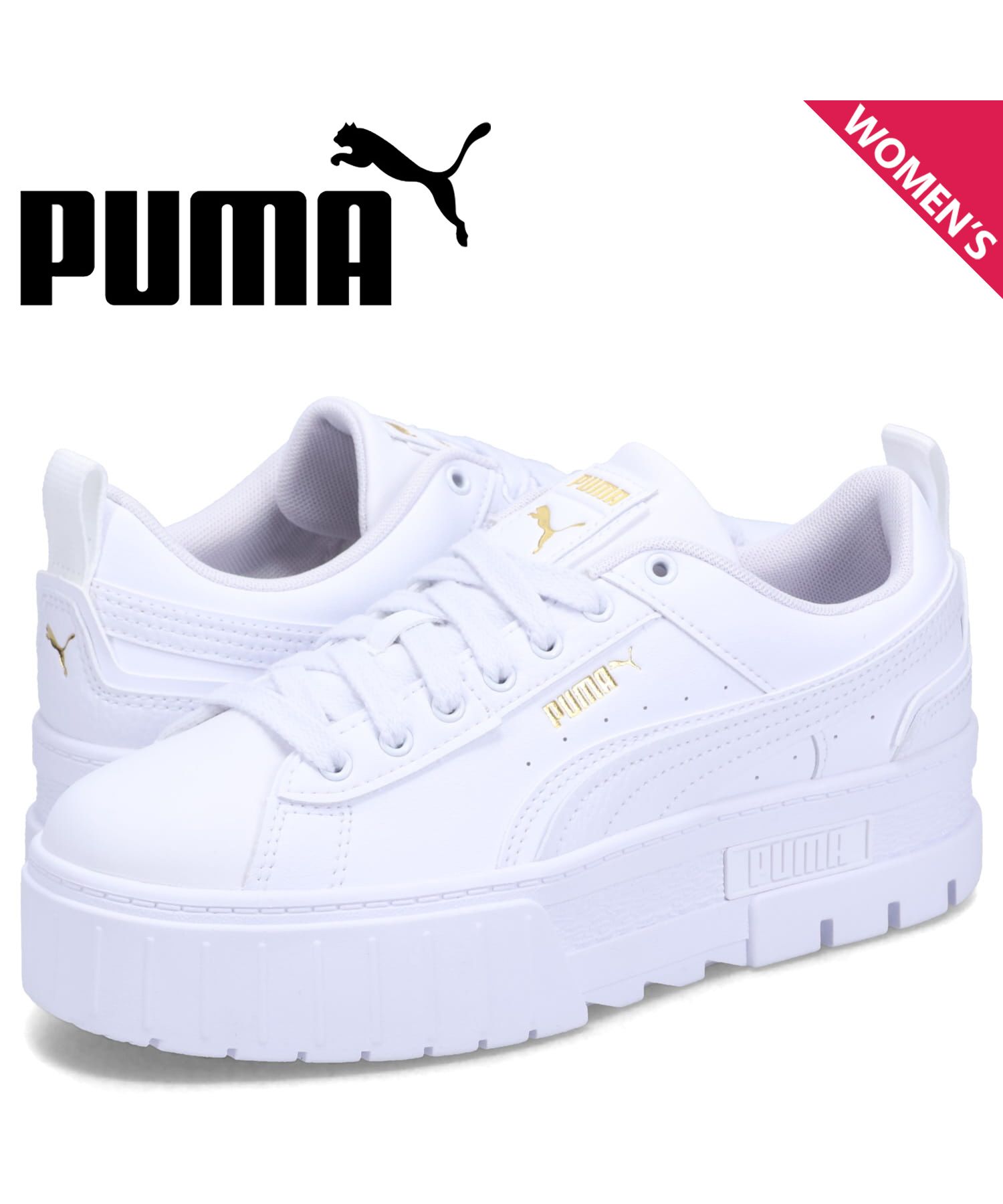 超美品 PUMA プーマ 厚底スニーカー ホワイト アイボリー メイズ