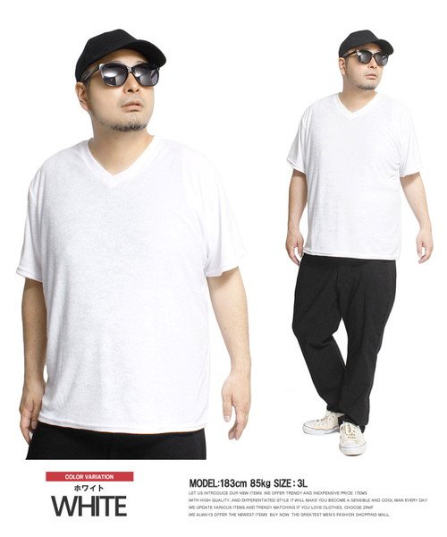 one colors(ワンカラーズ)/半袖 Tシャツ メンズ 大きいサイズ Vネック パイル素材 シンプル 無地 カットソー VネックTシャツ パイル生地 トップス ルームウェア 部屋着 スポーツ /ホワイト