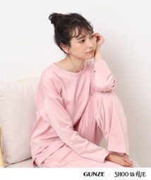 SHOO・LA・RUE(シューラルー)/【GUNZE】寝るT sweet label 睡眠専用Tシャツ（長袖）/ピンク（072）