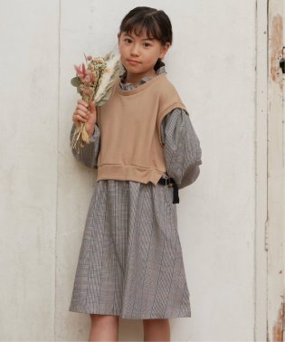 ikka kids/フリルネックレイヤードッキングワンピース（120〜160cm）/505412308