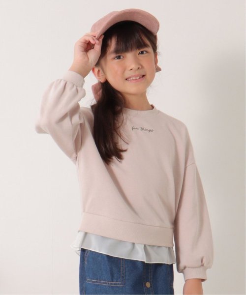 ikka kids(イッカ　キッズ)/裾シフォンレイヤード裏毛プルオーバー（120〜160cm）/ベージュ