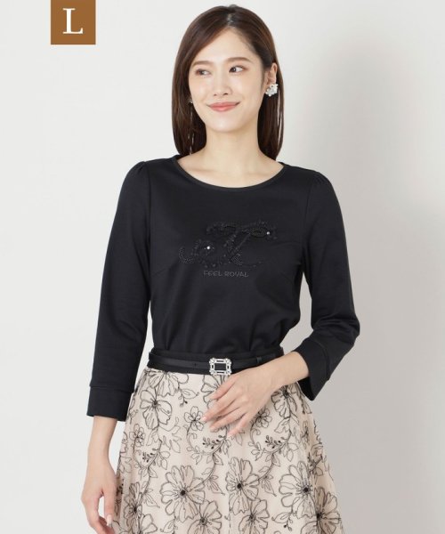 TO BE CHIC(L SIZE)(トゥービーシック Lサイズ)/【L】ハイゲージポンチ ロゴＴシャツ/ブラック