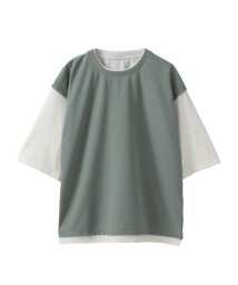 MAC HOUSE(men)(マックハウス（メンズ）)/URBAN COLLECTION アーバンコレクション 梨地フェイクベストレイヤードTシャツ 5773576/ミント