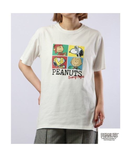  PEANUTS( ピーナッツ)/スヌーピー トップス Tシャツ 半袖 プリント チャーリーブラウン カラフル ホラー ハロウィン モンスター SNOOPY PEANUTS/オフホワイト