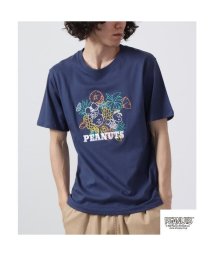  PEANUTS( ピーナッツ)/スヌーピー  Tシャツ トップス 半袖 線画 刺繍 フルーツ SNOOPY PEANUTS/ネイビー