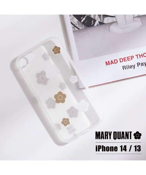 MARY QUANT(マリークヮント)/MARY QUANT マリークワント iPhone 14 13 スマホケース 携帯 アイフォン レディース クリア 透明 マリクワ RANDOM DAISY H/ホワイト