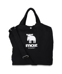 moz(モズ)/moz モズ トートバッグ ショルダー メンズ レディース キャンバス 斜めがけ B4サイズ対応 軽量 TOTE SHOULDER BAG ブラックホワイト ネ/ブラック