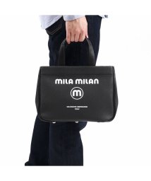 mila milan(ミラ・ミラン)/ミラ・ミラン トートバッグ mila milan コルソ ミニトートバッグ ファスナー付き 横 B5 軽量 底鋲 自立型 防水 PVC ロゴ 旅行 250501/ブラック