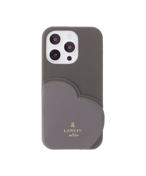 LANVIN en Bleu(Smartphone case)(ランバンオンブルー（スマホケース）)/Slim Wrap Heart Pocket for iPhone 14 Pro [ Black ]/ブラック