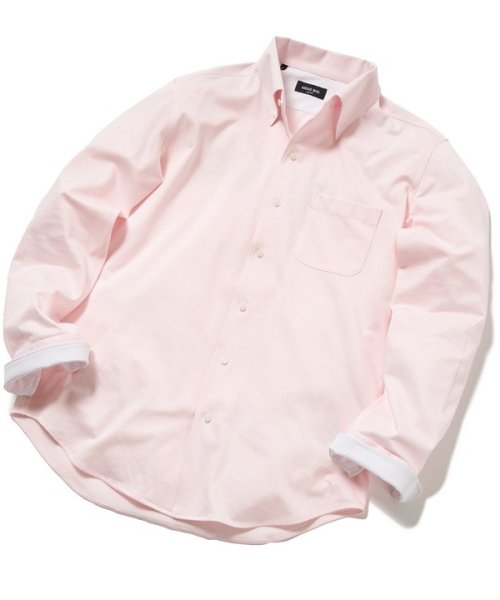 Men's Bigi(メンズビギ)/ハイゲージツイルワンピースカラーボタンダウンドレスシャツ/ピンク