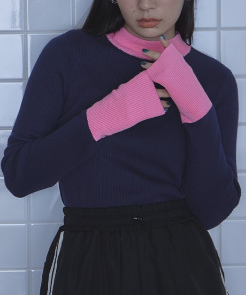 配色フィンガーリブニット(504855488) ミエット(miette) MAGASEEK