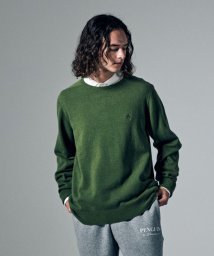 Penguin by Munsingwear(ペンギン　バイ　マンシングウェア)/LAMS WOOL SADDLE SHOULDER CREW SWEATER / ラムズウールサドルショルダークルーセーター【アウトレット】/グリーン