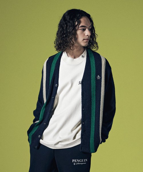 Penguin by Munsingwear(ペンギン　バイ　マンシングウェア)/LINKS STRIPE CARDIGAN / リンクスストライプカーディガン【アウトレット】/ネイビー