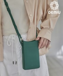 Demiu(Demiu)/全機種対応◎【Demiu / デミュ】Petit Smartphone Bag スマホバッグ ショルダーバッグ スマホショルダー 本革 カウレザー 牛革/グリーン