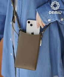 Demiu(Demiu)/全機種対応◎【Demiu / デミュ】Petit Smartphone Bag スマホバッグ ショルダーバッグ スマホショルダー 本革 カウレザー 牛革/オリーブ
