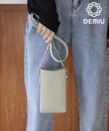 Demiu(Demiu)/全機種対応◎【Demiu / デミュ】Petit Smartphone Bag スマホバッグ ショルダーバッグ スマホショルダー 本革 カウレザー 牛革/ホワイト