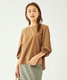 green label relaxing(グリーンレーベルリラクシング)/デザインタック 7分袖 ブラウス/BEIGE