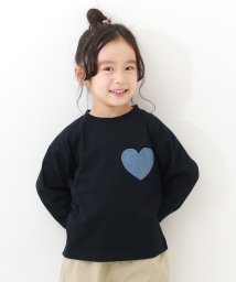 devirock(デビロック)/名札穴あかない 長袖Tシャツ 子供服 キッズ ベビー 男の子 女の子 トップス 長袖Tシャツ ロンT 新学期グッズ 入園 入学 通園 通学/ブラック