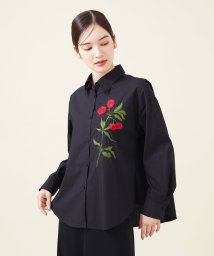 Sybilla(シビラ)/モヘアフラワー刺繍シャツ/ブラック