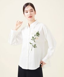Sybilla(シビラ)/モヘアフラワー刺繍シャツ/ホワイト