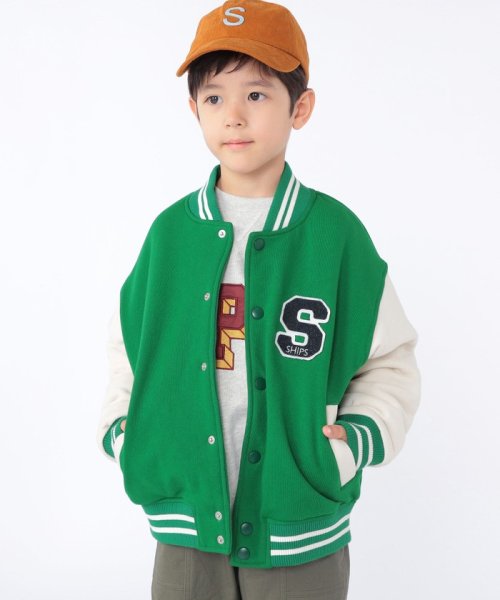 SHIPS KIDS(シップスキッズ)/SHIPS KIDS:100～130cm / スタジアム ジャケット/グリーン