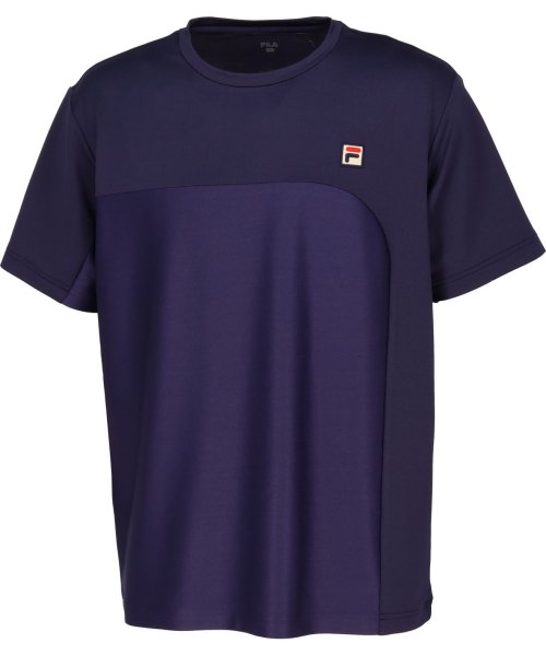 FILA（ZETT Mens）(フィラ（ゼット　メンズ）)/【テニス】デニムニット クルーネックTシャツ メンズ/ネイビー