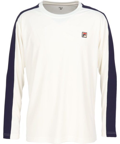 FILA（ZETT Mens）(フィラ（ゼット　メンズ）)/【テニス】デニムニットライン クルーネック ロングスリーブTシャツ メンズ/オフホワイト