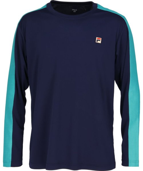 FILA（ZETT Mens）(フィラ（ゼット　メンズ）)/【テニス】デニムニットライン クルーネック ロングスリーブTシャツ メンズ/ネイビー