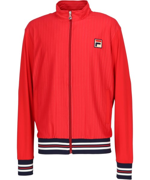 FILA（ZETT Mens）(フィラ（ゼット　メンズ）)/【テニス】ストライプジャガード ジャケット メンズ/レッド