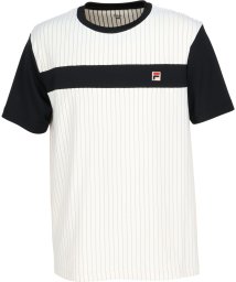 FILA（ZETT Mens）(フィラ（ゼット　メンズ）)/【テニス】ストライプライン切替 クルーネック Tシャツ メンズ/オフホワイト