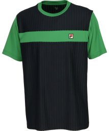 FILA（ZETT Mens）(フィラ（ゼット　メンズ）)/【テニス】ストライプライン切替 クルーネック Tシャツ メンズ/ブラック
