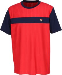 FILA（ZETT Mens）/【テニス】ストライプライン切替 クルーネック Tシャツ メンズ/505487126