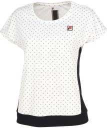 FILA（ZETT Ladies）(フィラ（ゼット　レディース）)/【テニス】サイドライン スクエアドット クルーネック Tシャツ レディース/オフホワイト