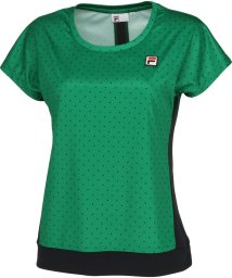 FILA（ZETT Ladies）(フィラ（ゼット　レディース）)/【テニス】サイドライン スクエアドット クルーネック Tシャツ レディース/グリーン