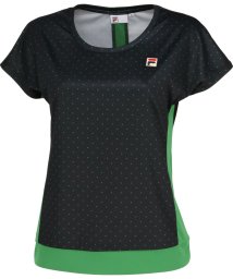 FILA（ZETT Ladies）(フィラ（ゼット　レディース）)/【テニス】サイドライン スクエアドット クルーネック Tシャツ レディース/ブラック