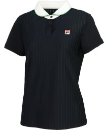 FILA（ZETT Ladies）(フィラ（ゼット　レディース）)/【テニス】ストライプジャガード ポロシャツ レディース/ブラック