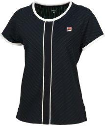 FILA（ZETT Ladies）/【テニス】ストライプジャガード バイアス ラウンドネック Tシャツ レディース/505487144