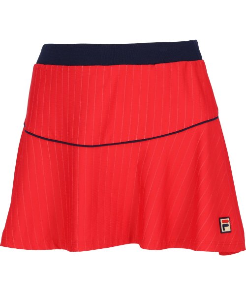 FILA（ZETT Ladies）(フィラ（ゼット　レディース）)/【テニス】ストライプジャガード フレアスコート レディース/レッド