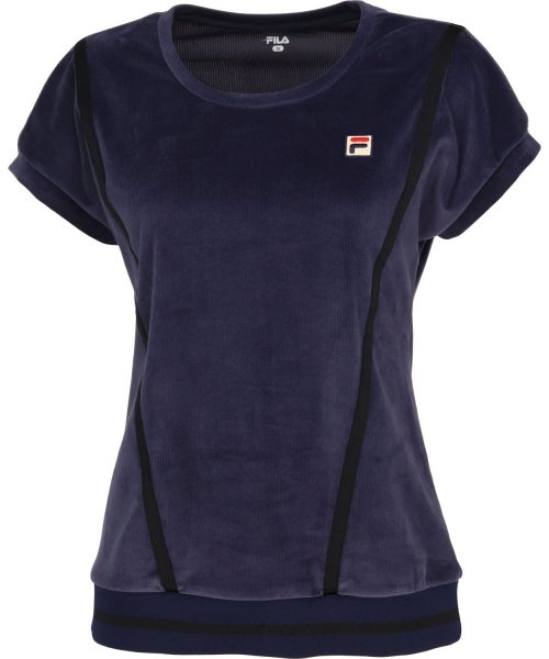 FILA（ZETT Ladies）(フィラ（ゼット　レディース）)/【テニス】コーデュロイニット クルーネック Tシャツ レディース/ネイビー