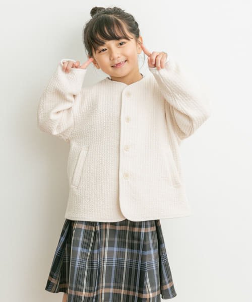 URBAN RESEARCH DOORS（Kids）(アーバンリサーチドアーズ（キッズ）)/『親子リンク』キルトノーカラージャケット(KIDS)(105－135cm)/IVORY