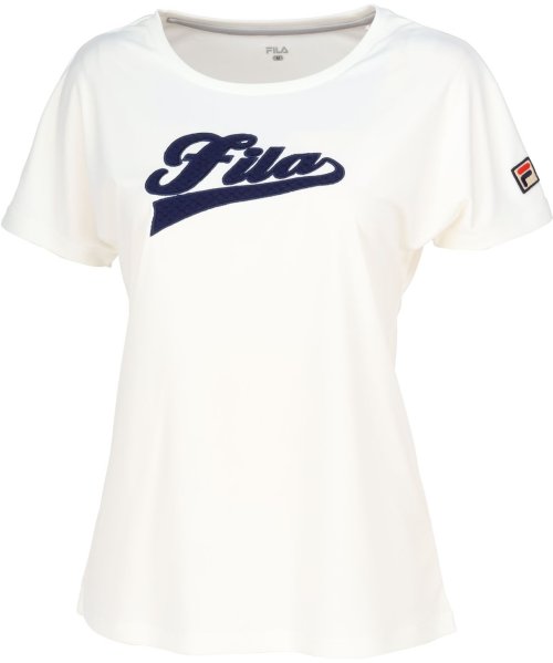FILA（ZETT Ladies）(フィラ（ゼット　レディース）)/【テニス】もこもこ裏毛ロゴ アップリケ Tシャツ レディース/オフホワイト