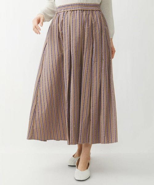 セール】[日本製]ピンキーストライプタックスカート(505225195  