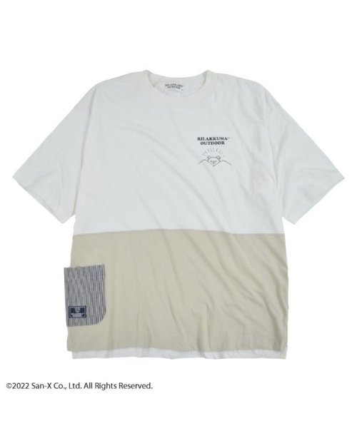 RIRAKKUMA(リラックマ)/リラックマ アウトドア 半袖 Tシャツ サンエックス プリント/オフホワイト