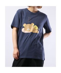 RIRAKKUMA(リラックマ)/リラックマ サンエックス Tシャツ 半袖 プリント トップス San－X/ネイビー