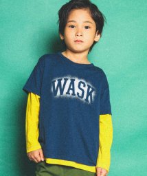 WASK(ワスク)/ロゴプリントデニムポケットリバーシブルTシャツ(100~160cm)/ネイビー系